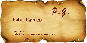 Pehm György névjegykártya