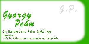 gyorgy pehm business card